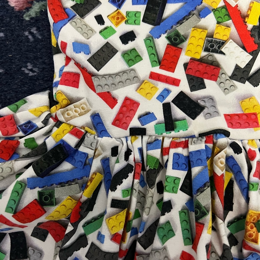Lego inspired toddler tunic handmade with ruffles - Picture 2 of 4